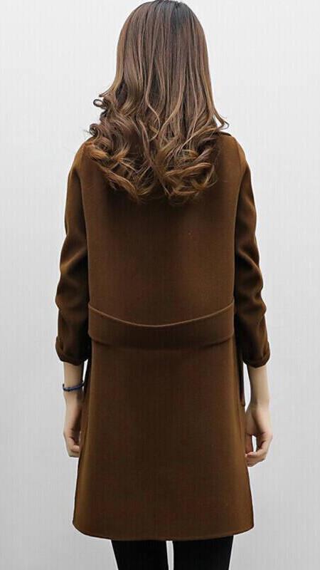 Notch Lapel Double Breasted Longline Coat 5