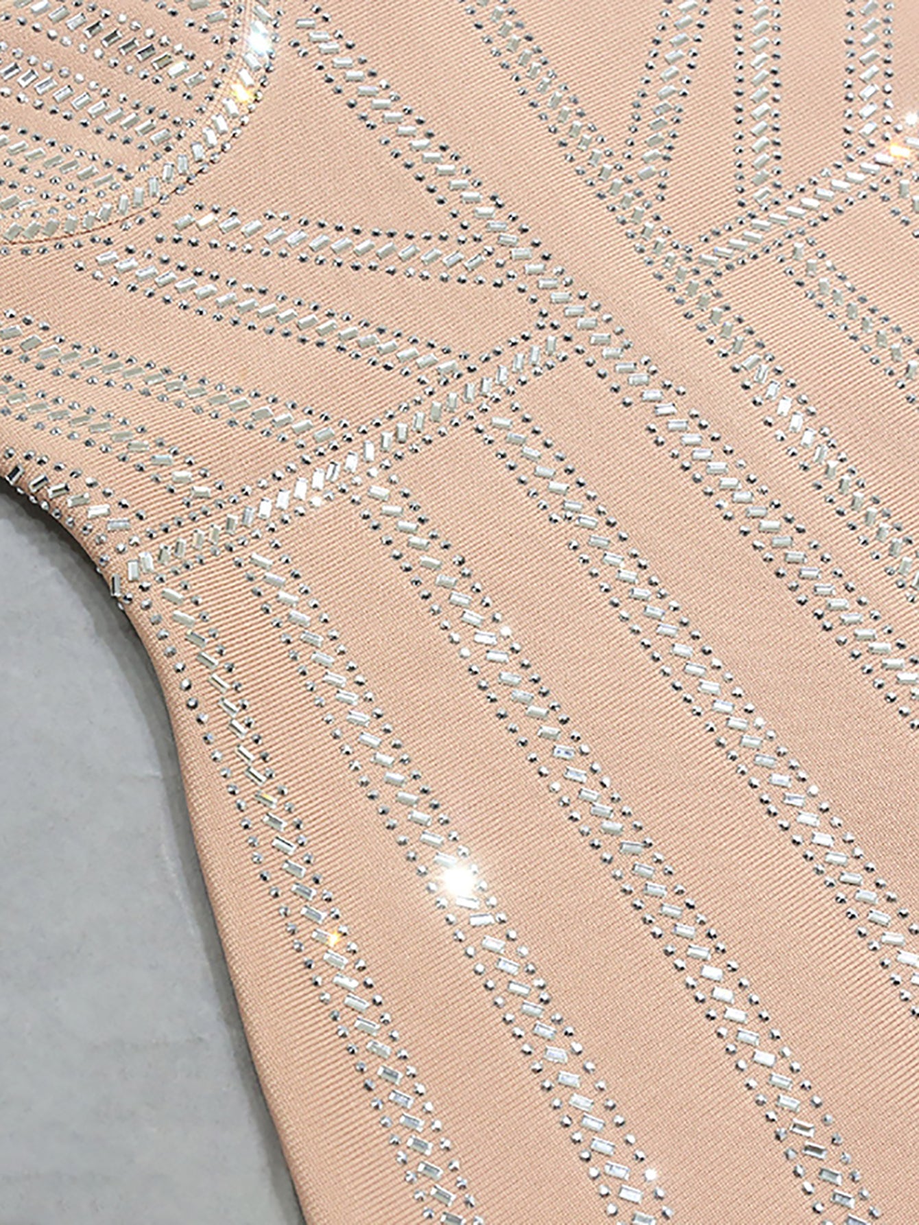 Beige Bodycon Tassels Short Party Bandage Dress - Fashionpara