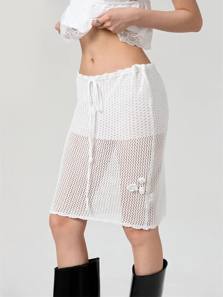 Crochet 3D Flower Patchwork Skirt