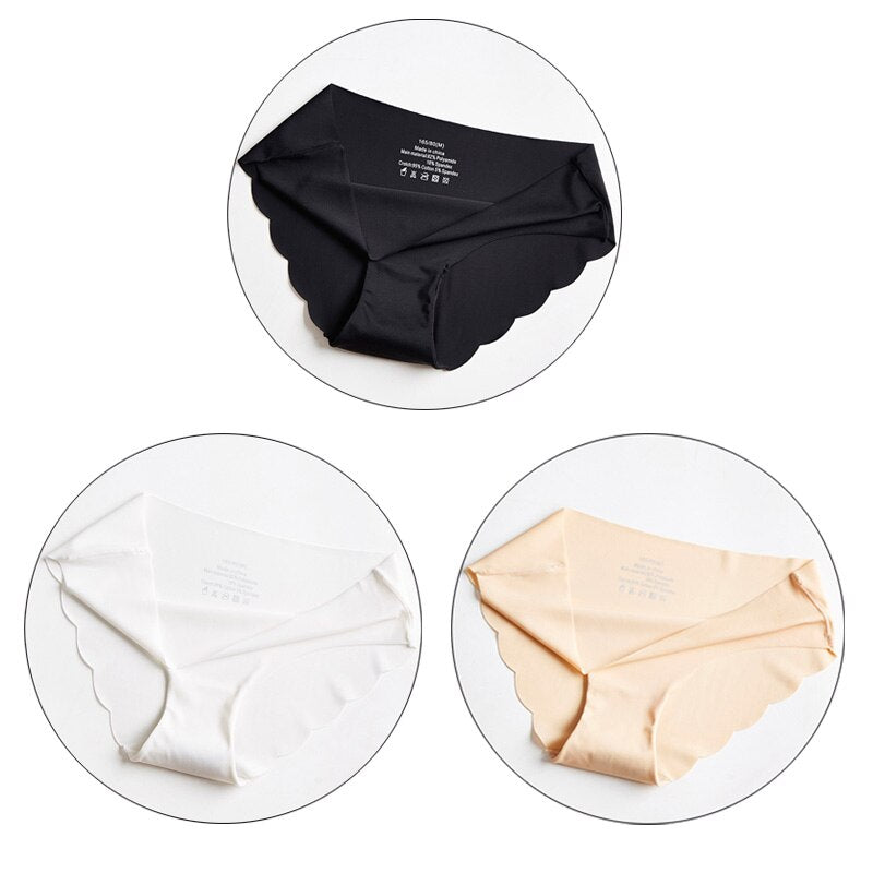 3PC Seamless Panties Ultra-thin Underwear Comfort Intimates Lingerie Low-Rise Female briefs