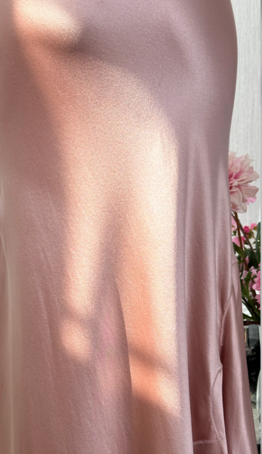 Elegant Spaghetti Straps Sweetheart Neck Pink Satin Mermaid Party Dress Long Birthday Prom Gown D1378