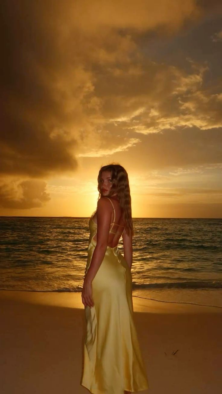 Sexy Spaghetti Straps V Neck Backless Yellow Long Party Dress Prom Gown D807