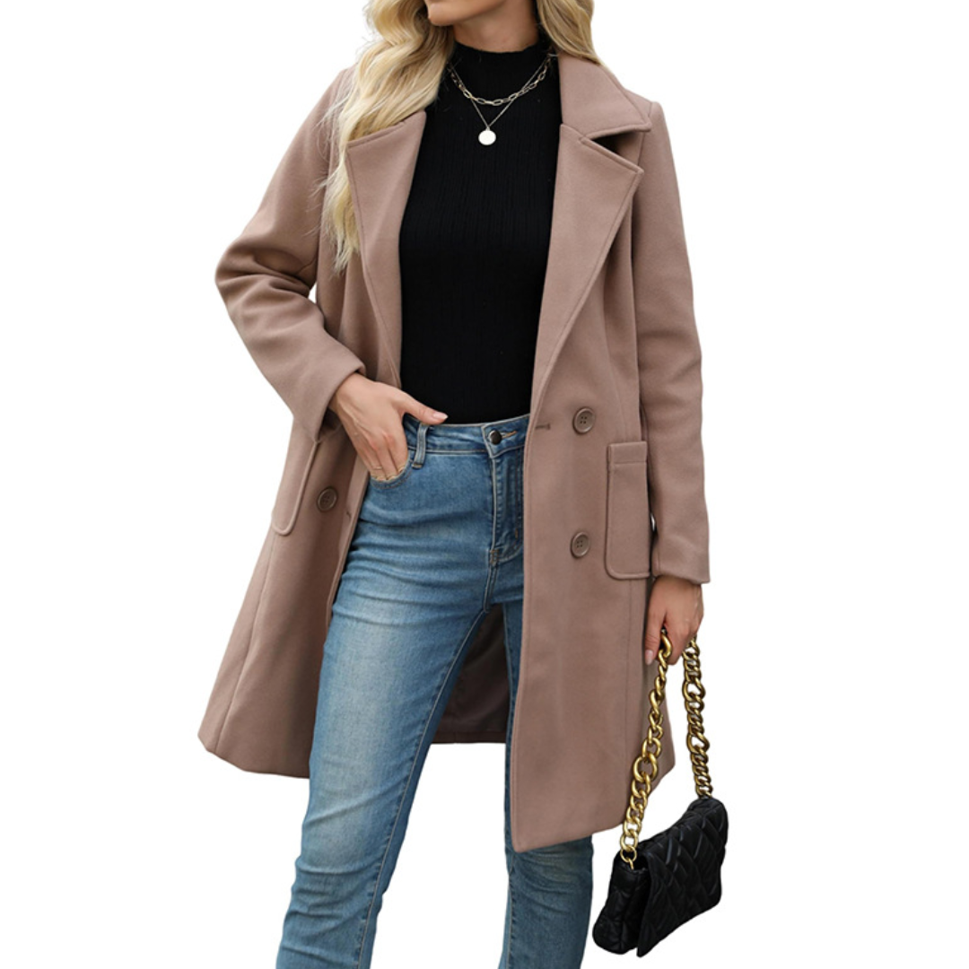 Notch Lapel Double Breasted Longline Coat 6