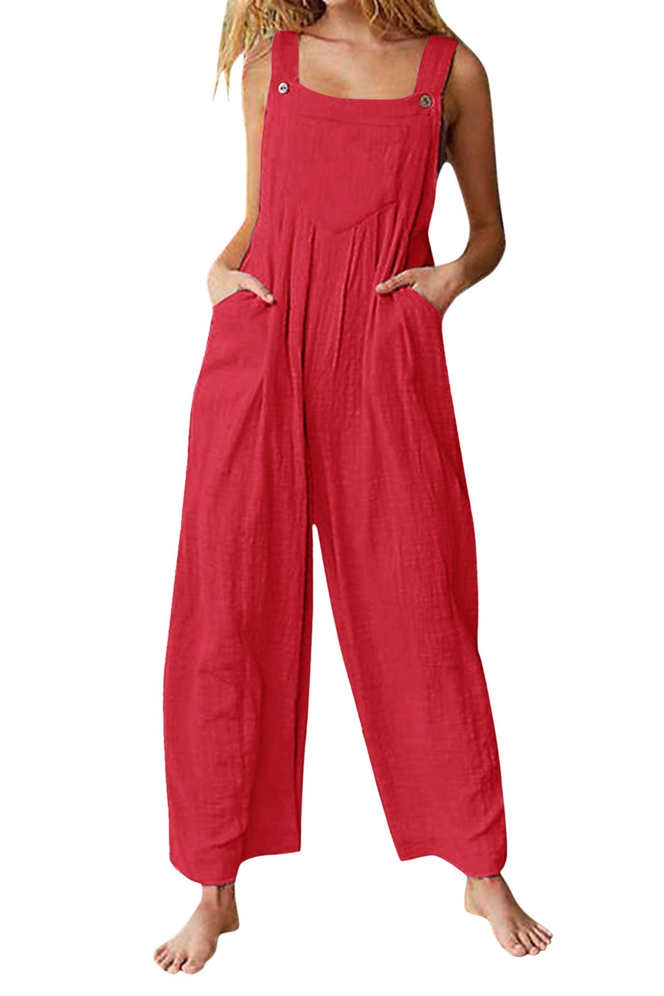 Candy Color Chest With Pocket Jumpsuits - Fashionpara