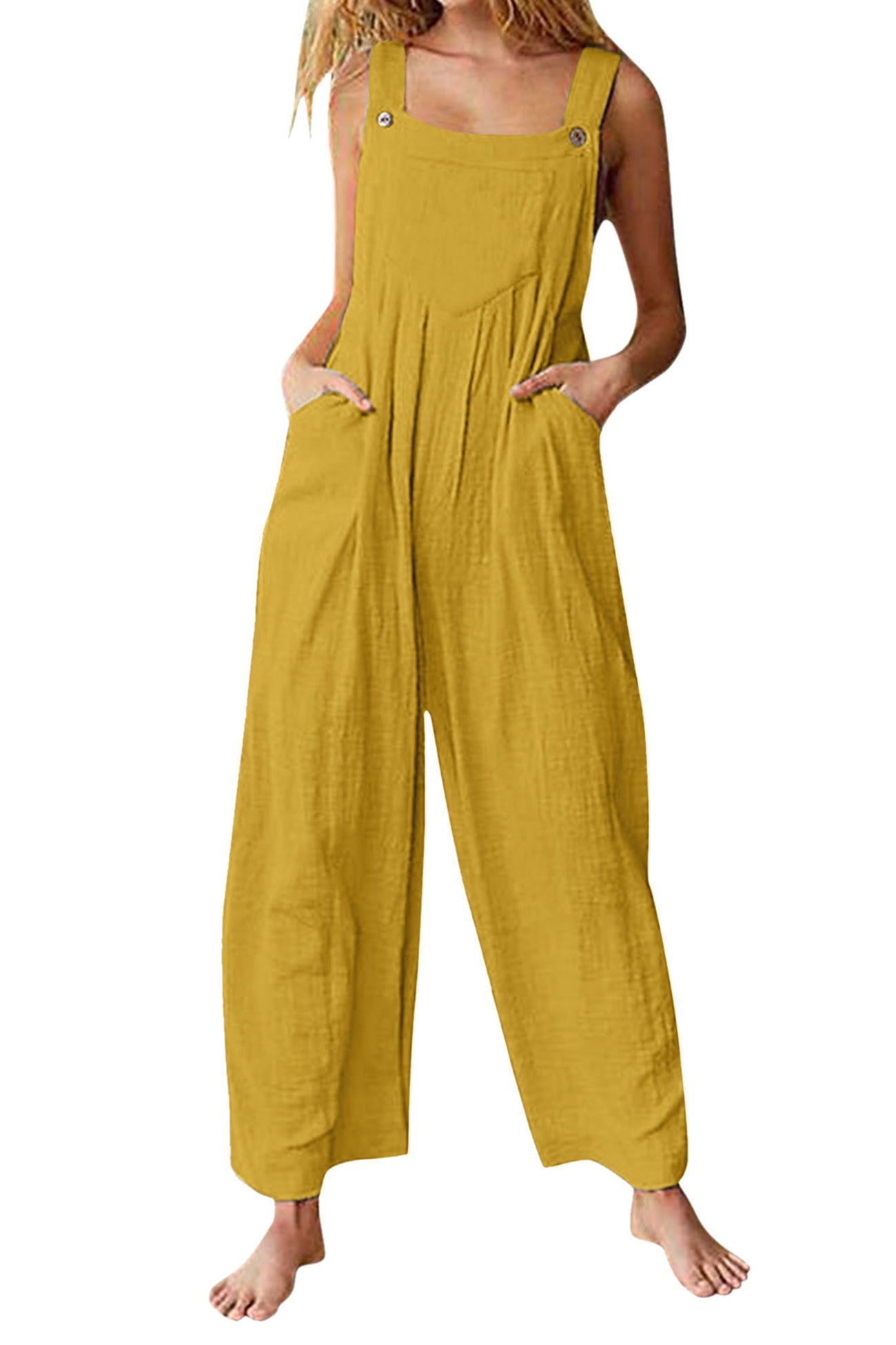 Candy Color Chest With Pocket Jumpsuits - Fashionpara