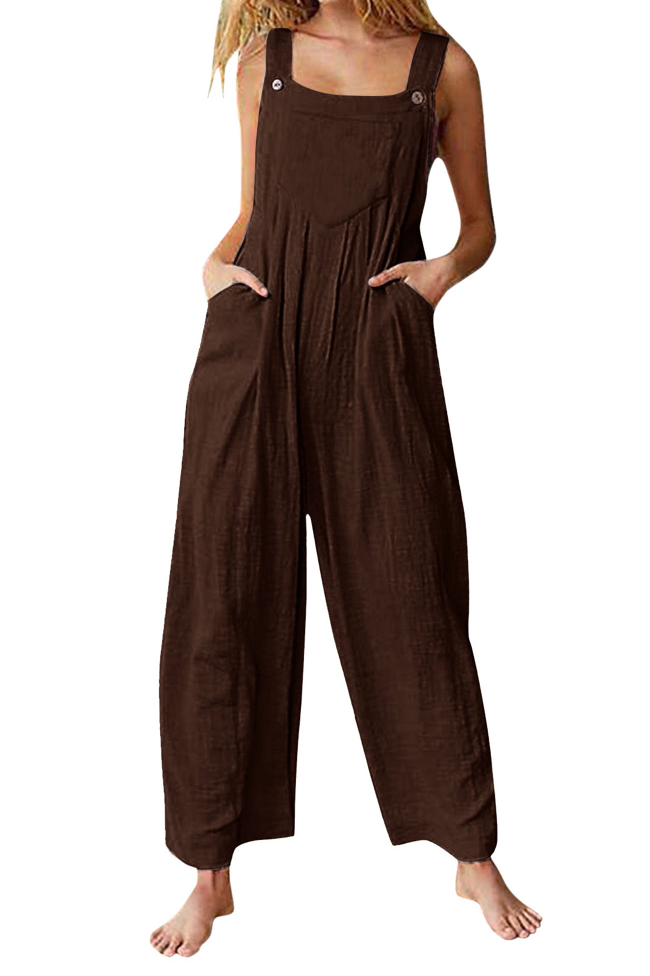 Candy Color Chest With Pocket Jumpsuits - Fashionpara