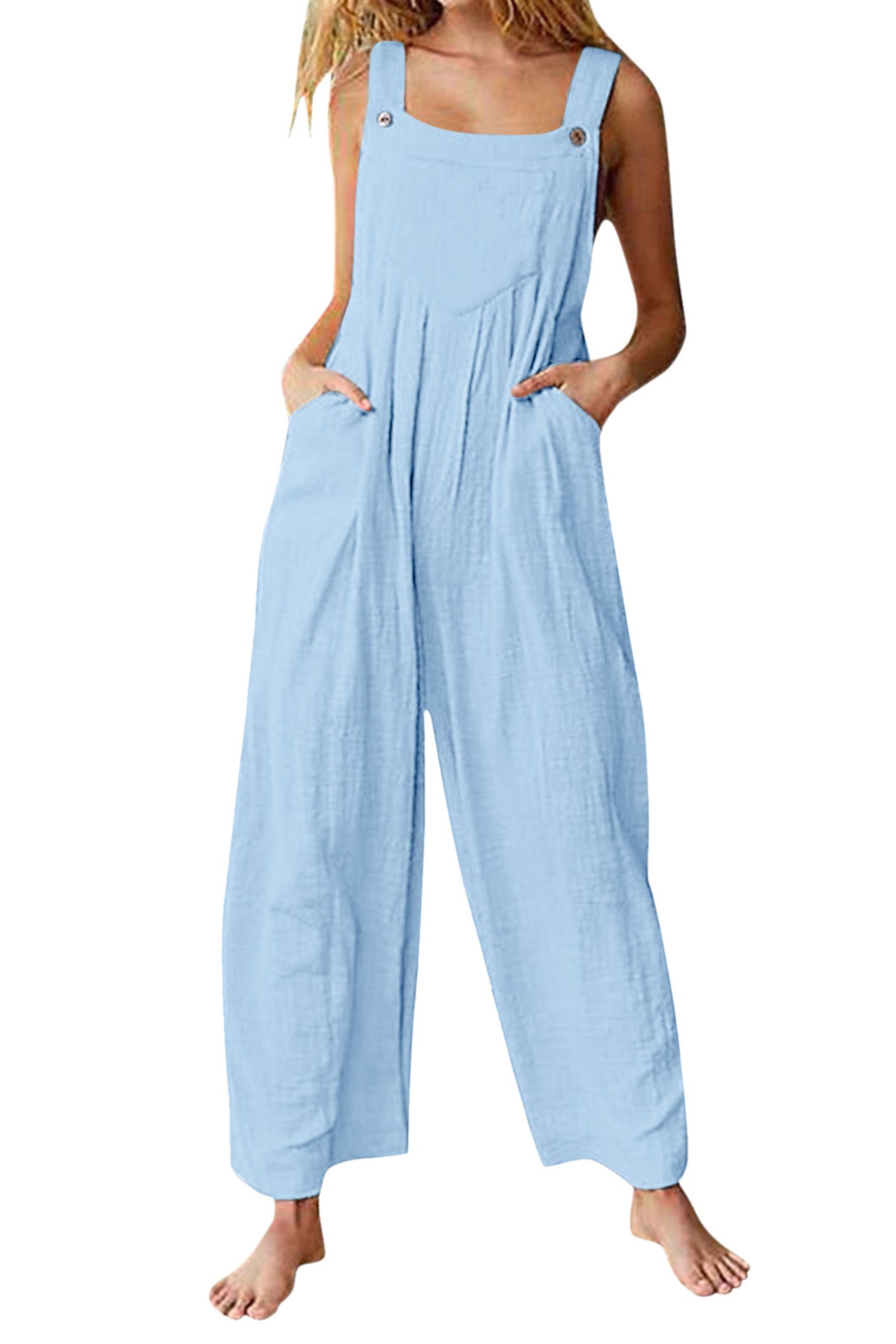 Candy Color Chest With Pocket Jumpsuits - Fashionpara