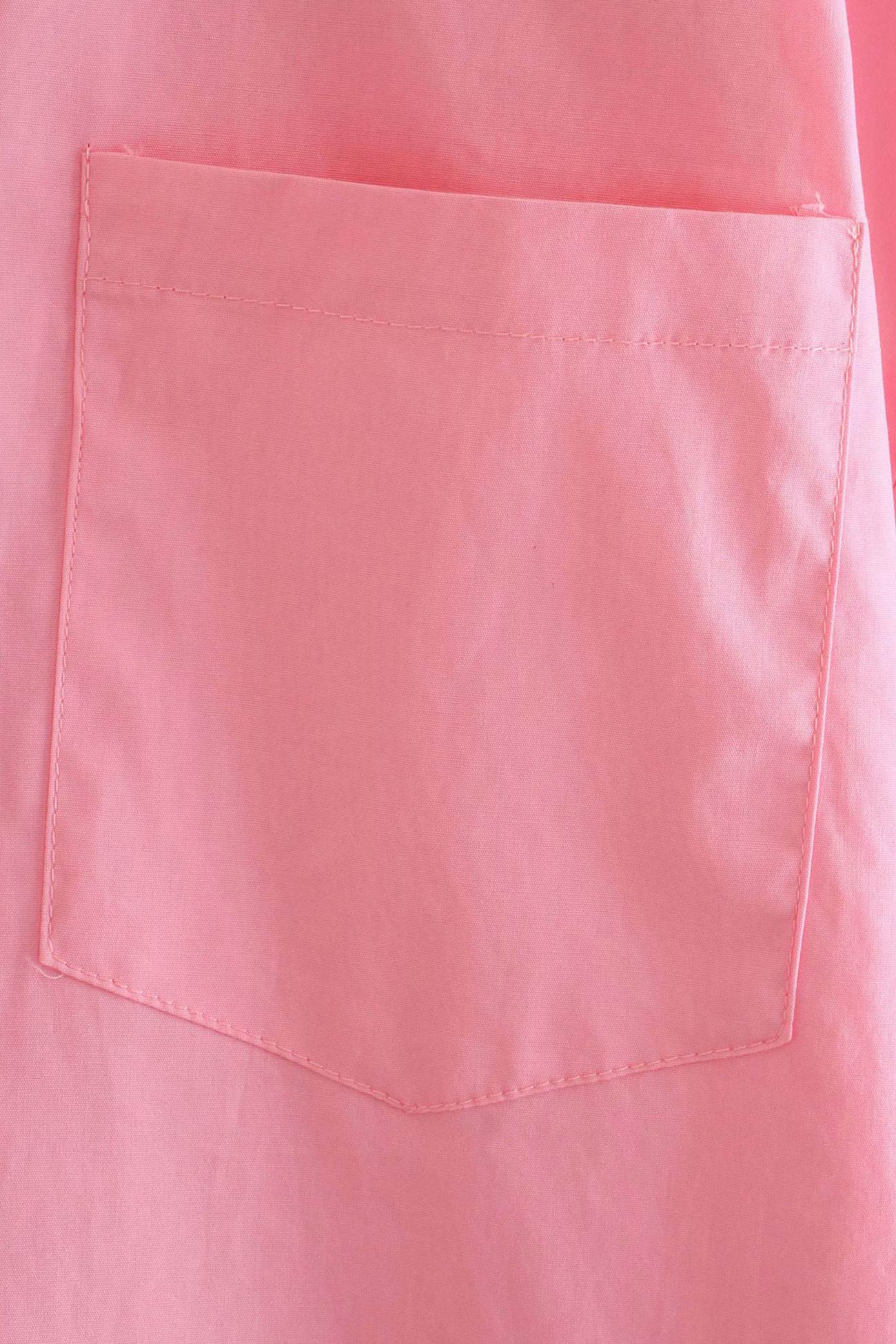 Candy Color Mid-length Cotton Blouse