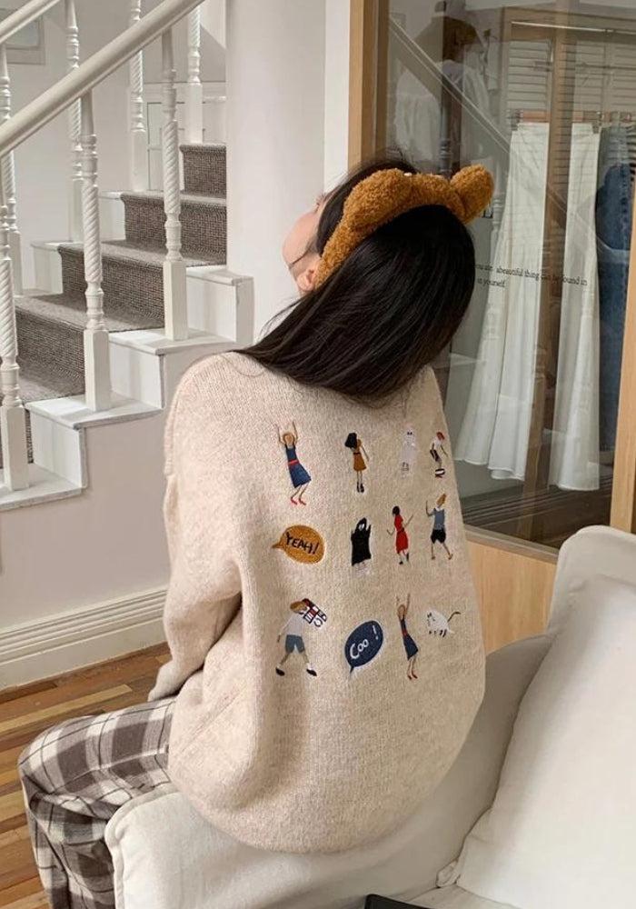 Cartoon Embroidered Knitted Sweater 6