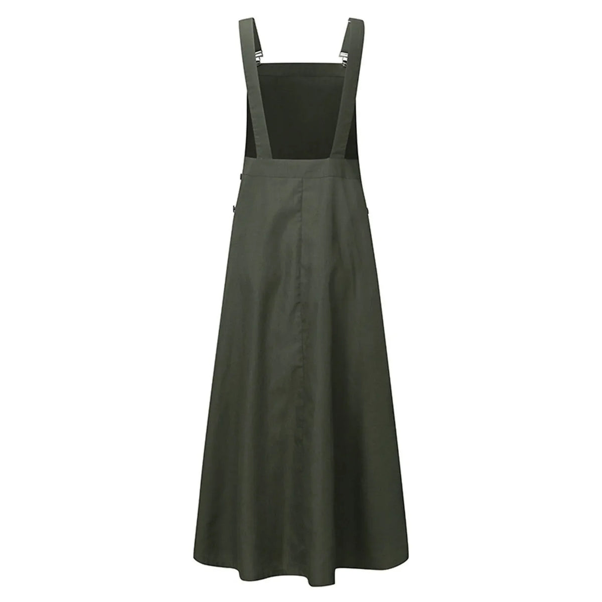 Pinafore Bib-Front Suspender A-Line Maxi Dress 6