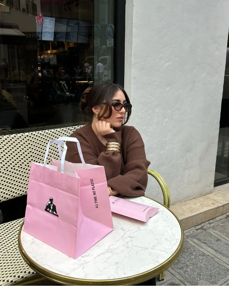 Coffee Color Round Neck Loose Cardigan