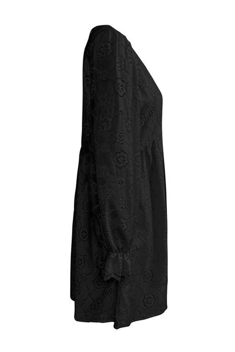 Casual Hook Flower Buttons V Neck A Line Dresses - Fashionpara