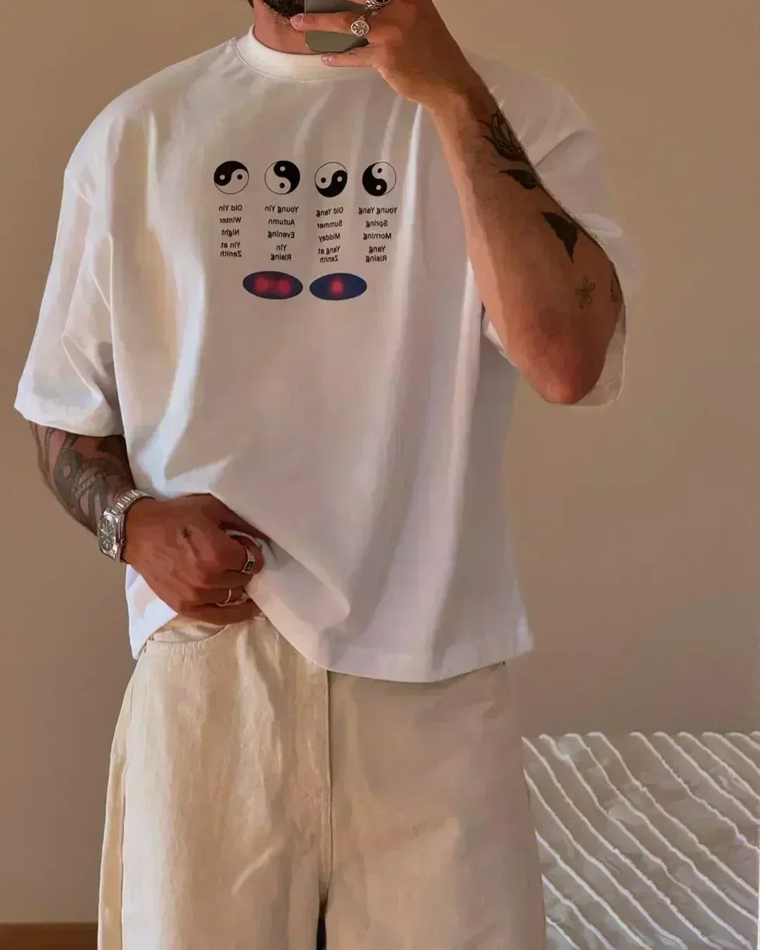 Casual Lotus Eyed Graphic T-shirt