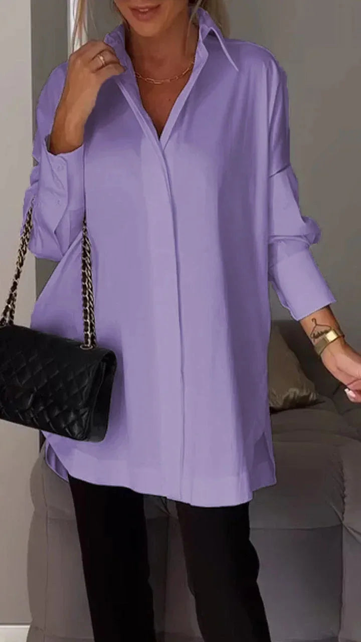 Casual Irregular Pullover Long Sleeve Blouse