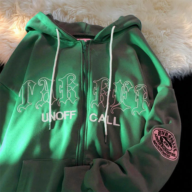 Casual Spring Gothic Letter Printed Oversized Hoodie 4