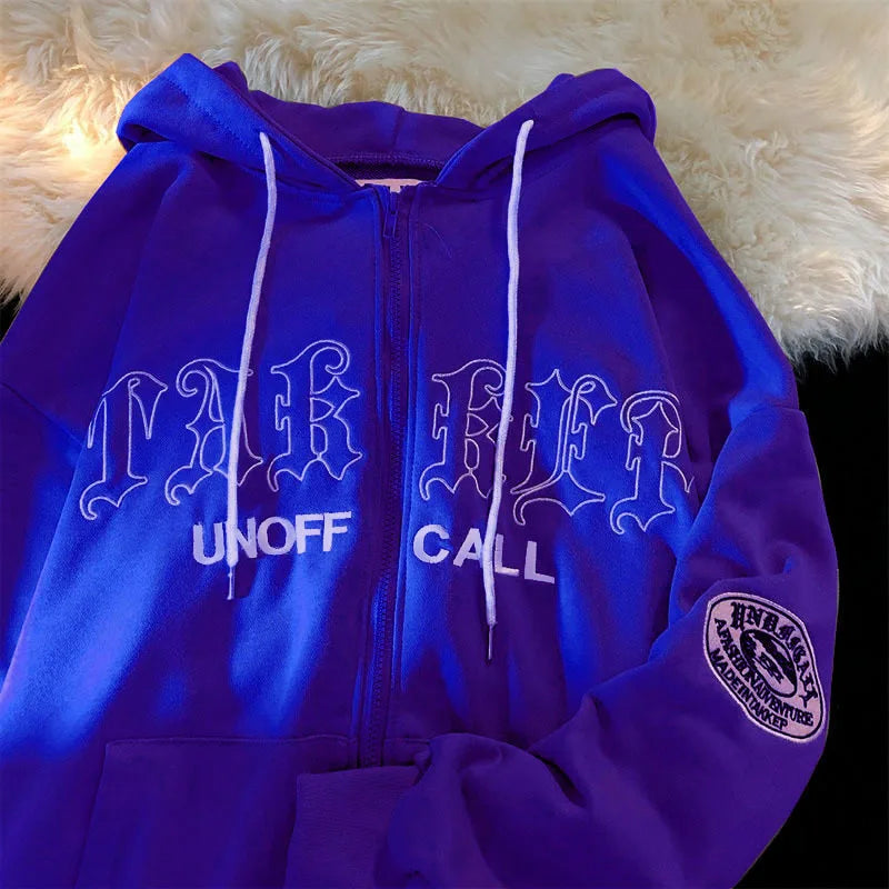 Casual Spring Gothic Letter Printed Oversized Hoodie 9