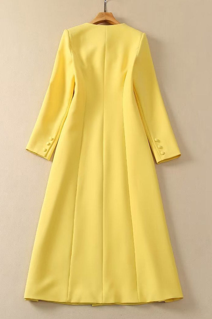 Celebrity Inspired Dress Women's Single-Breasted Blue Coat