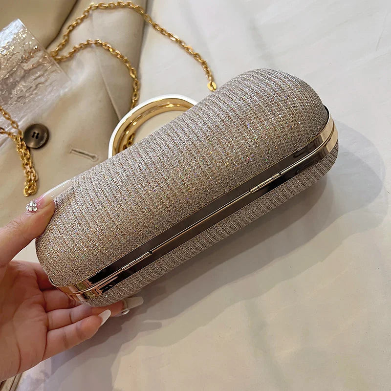 Vintage Chain Evening Shoulder Clutch Bag