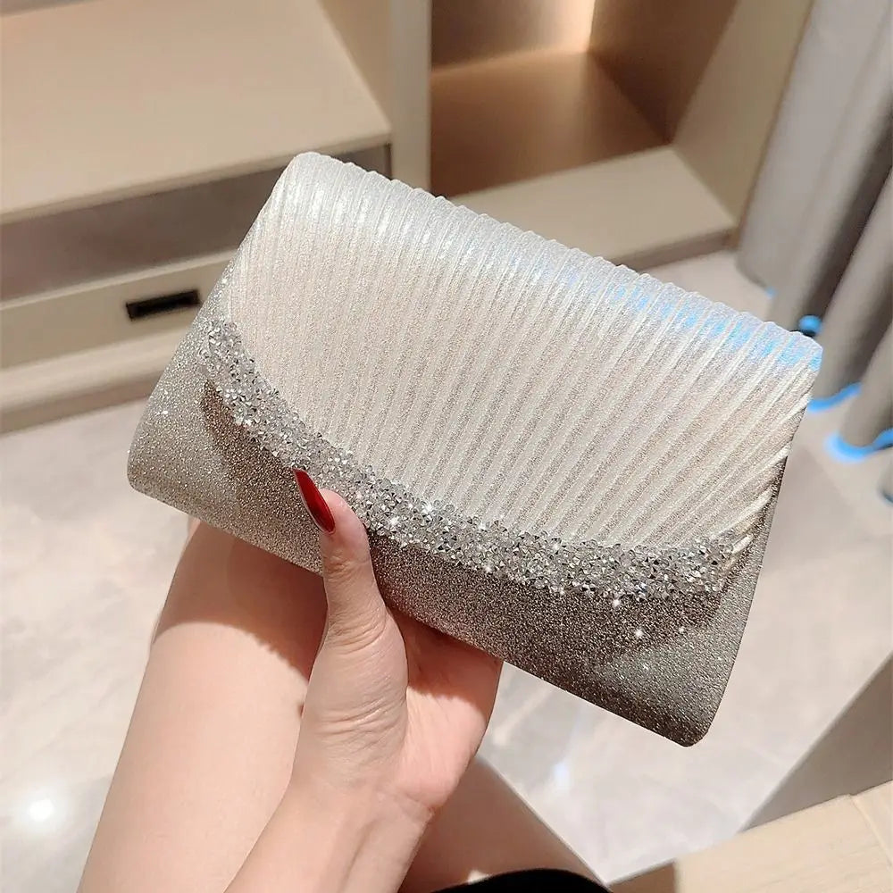Luxury Glitter Silver Evening Bag Women Shoulder Bag