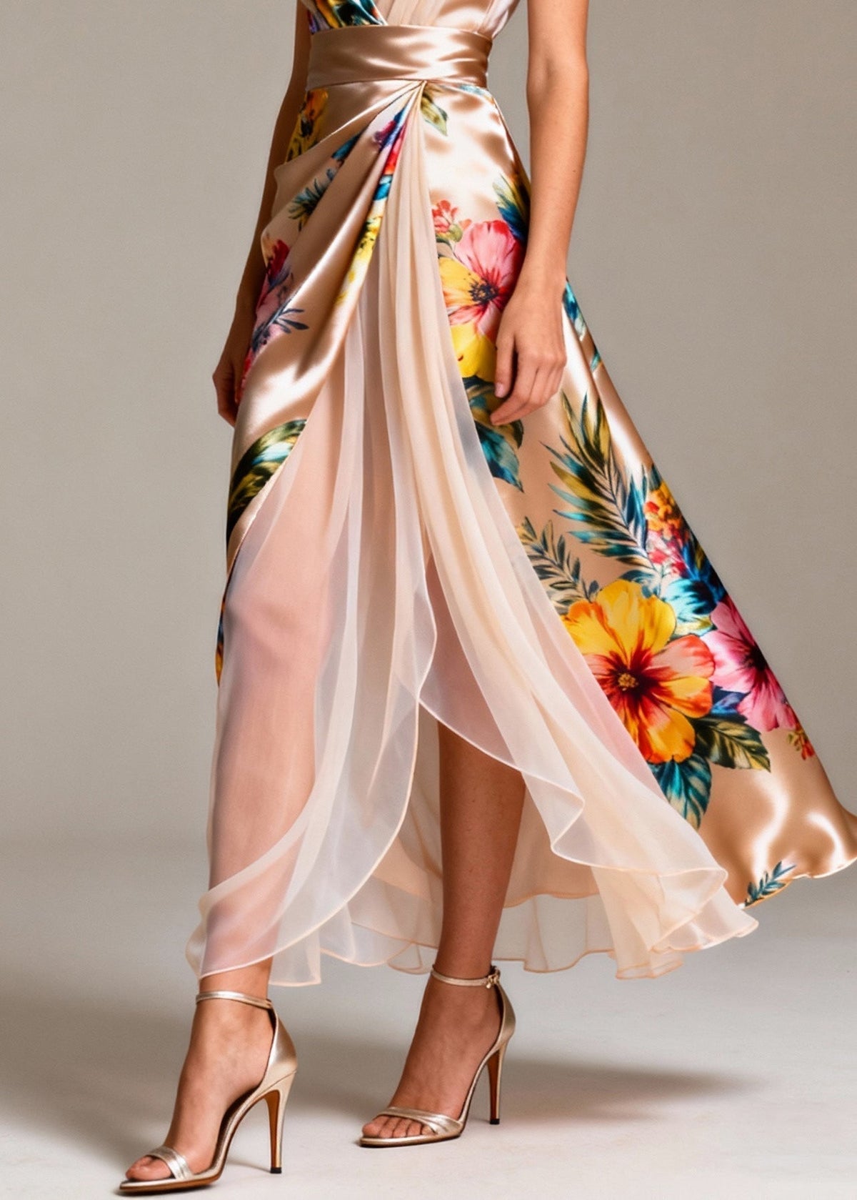 One Shoulder Sleeveless Ric Rac Trim Maxi Summer Dress - View 4