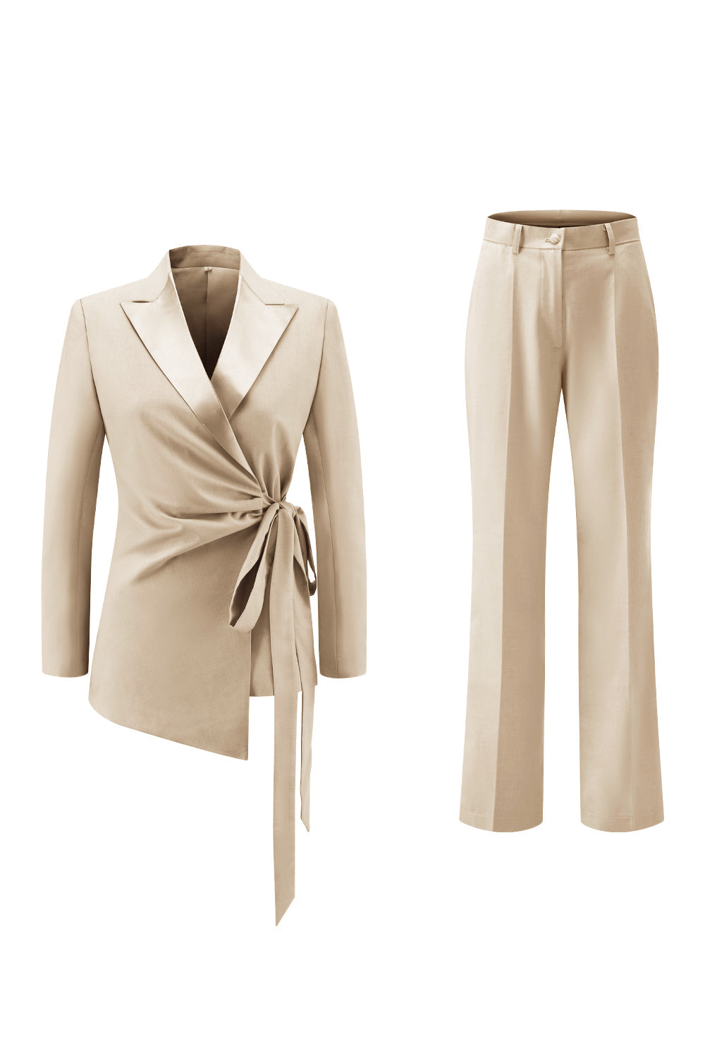 Lilac 2 Piece Peak Lapel Women Prom Suits with Sash