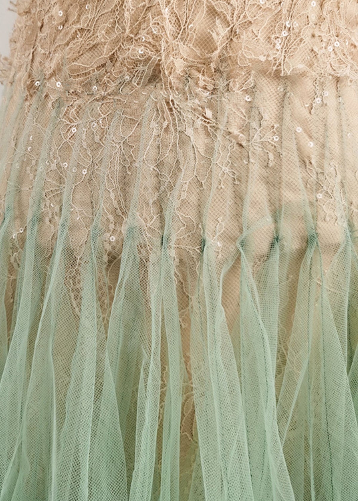 Chic Green Backless Lace Patchwork Tulle Party Dress Summer - View 5