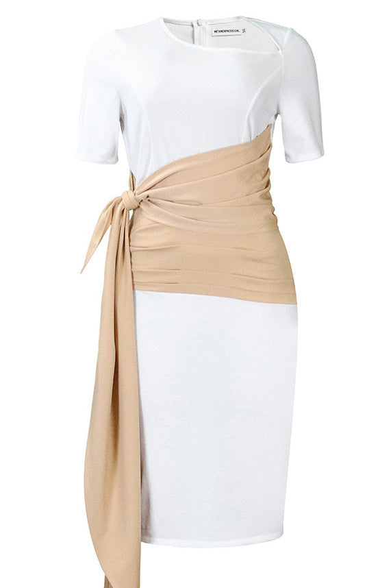 Chic White Bodycon Midi Dress  Fashionpara