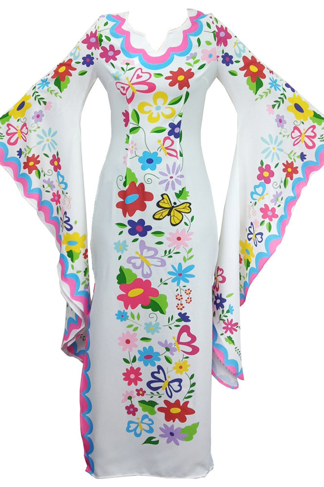 Chic Black Long Sleeve Print Gown - Fashionpara