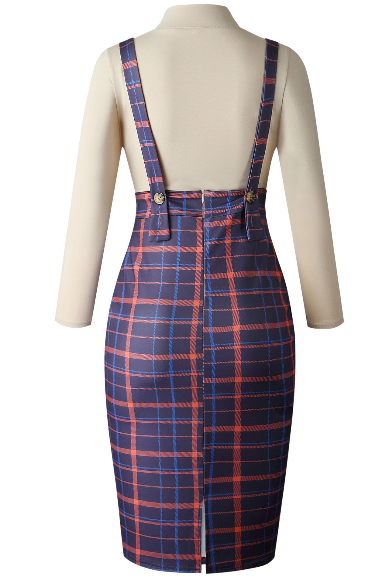 Chic Long Sleeve Short Plaid Dress Fashionpara