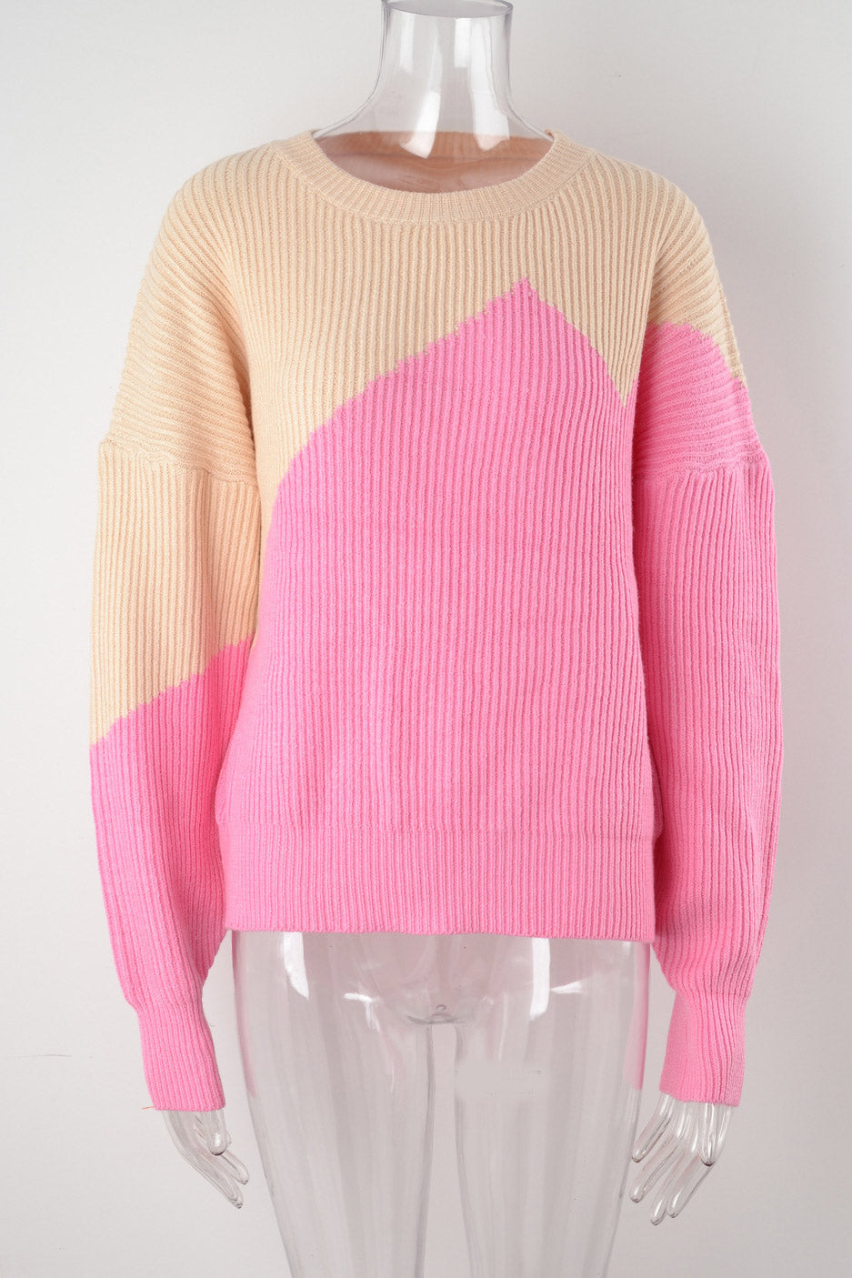 Chic Red And Fuchsia Knitted Sweater  Fashionpara