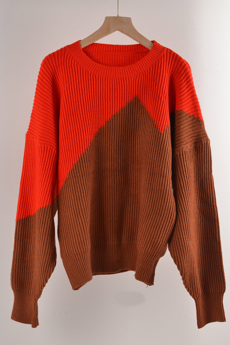 Chic Red And Fuchsia Knitted Sweater  Fashionpara