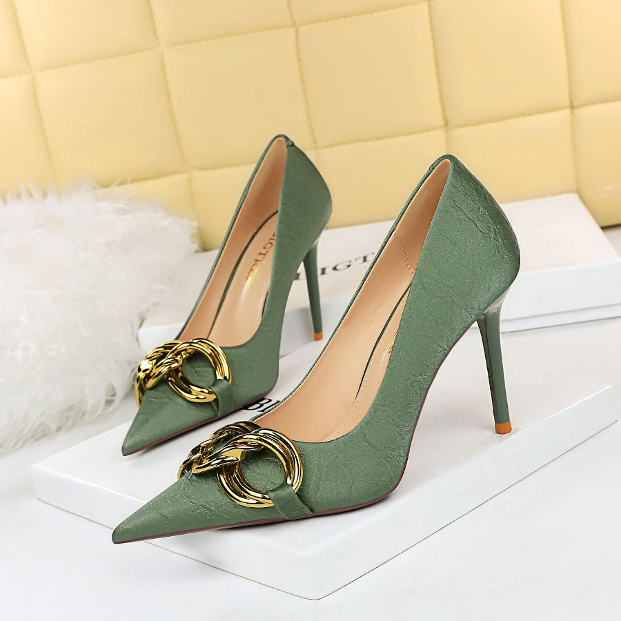 Chic Black Stiletto High Heel Pointed Toe Shoes