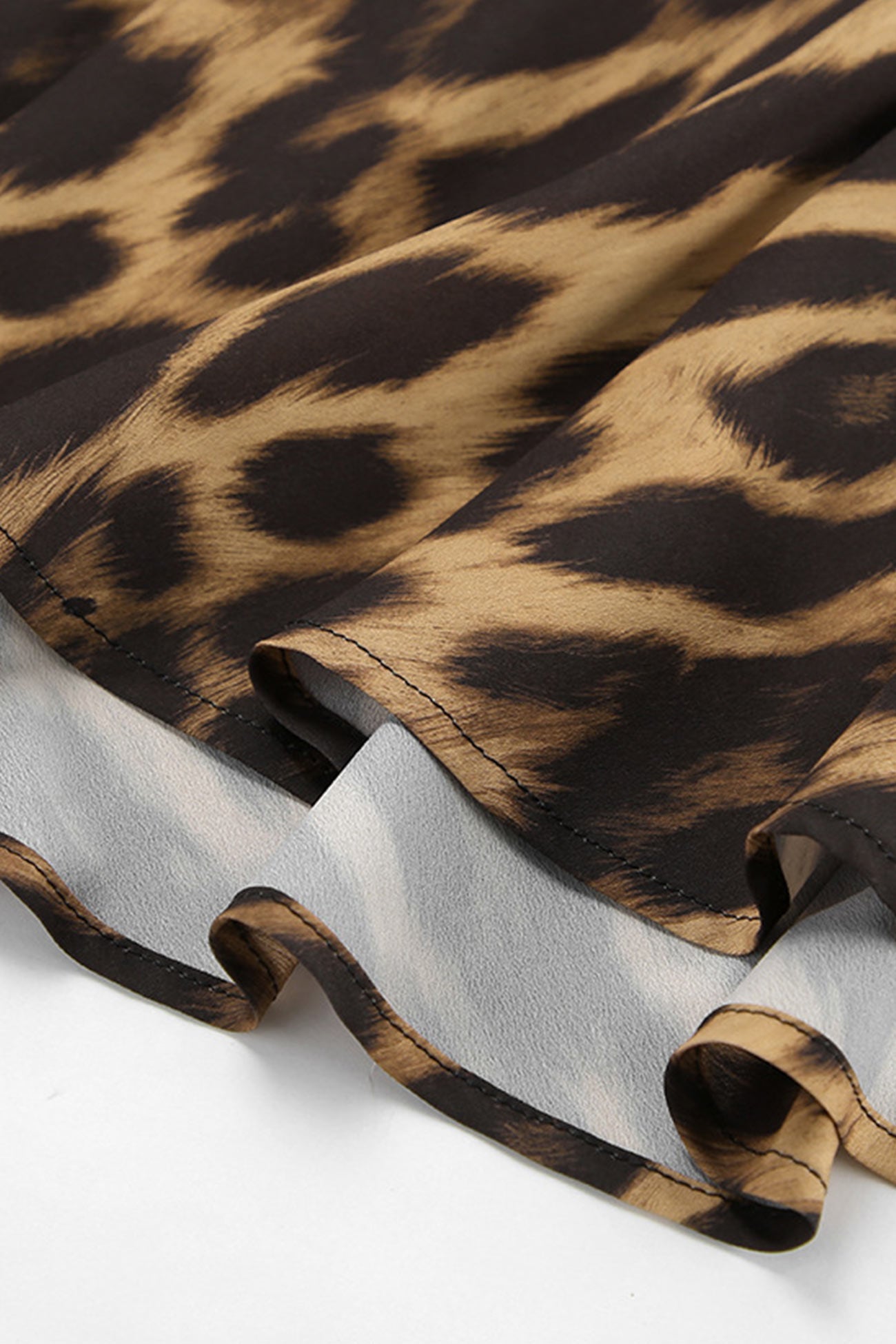 Chiffon Leopard Print Fishtail Midi Skirt