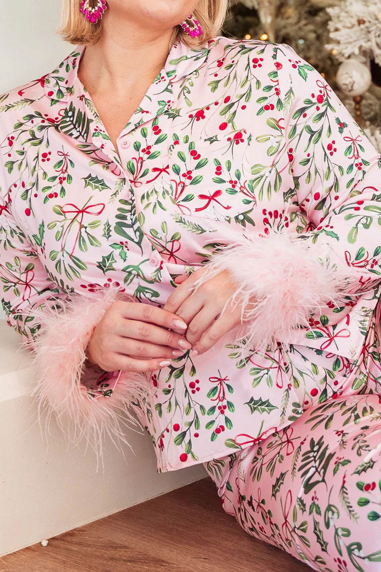 Christmas Printed Fuzzy Parent-child Outfits Loungewear