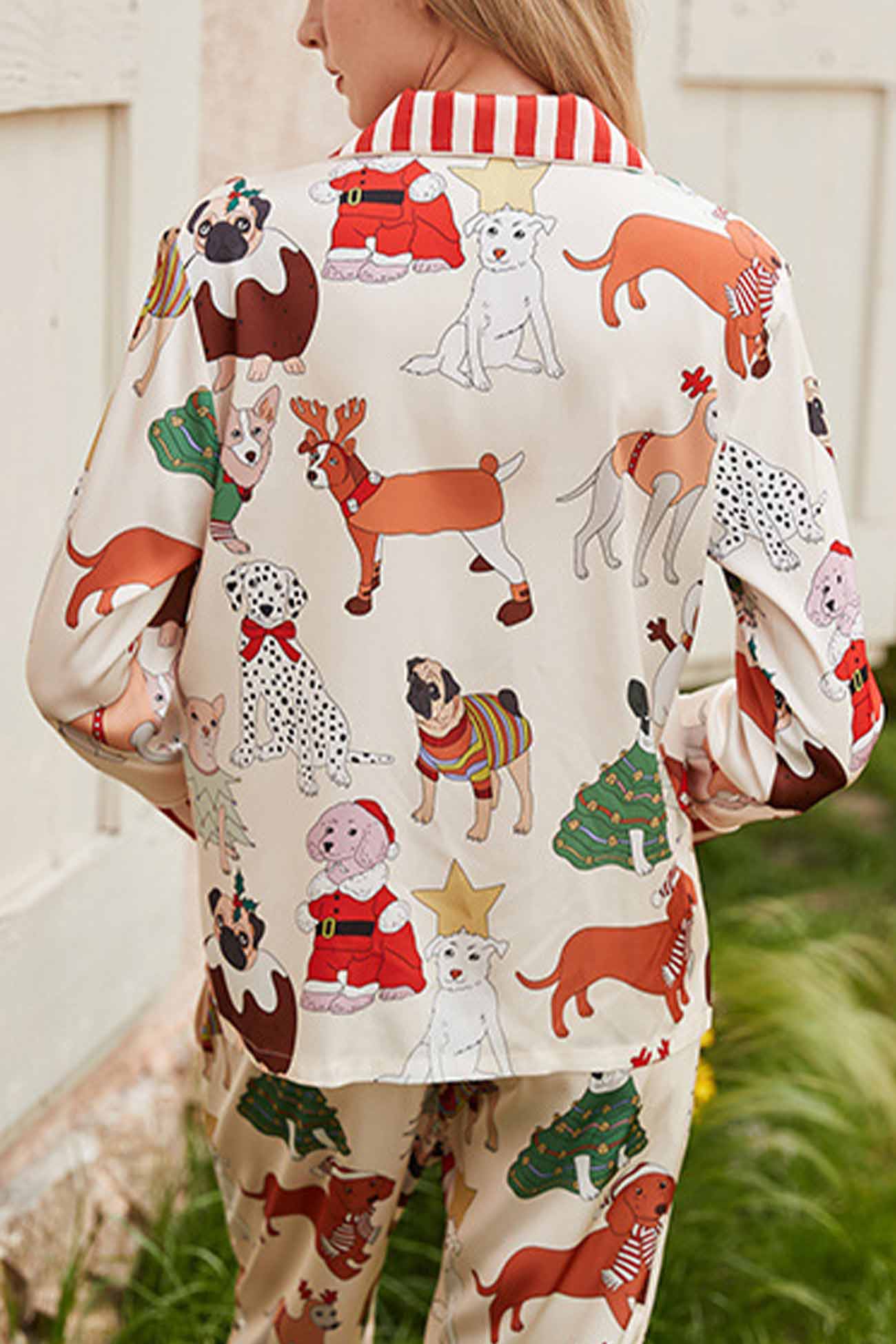 Christmas Dog Long Sleeve Long Pants Loungewear
