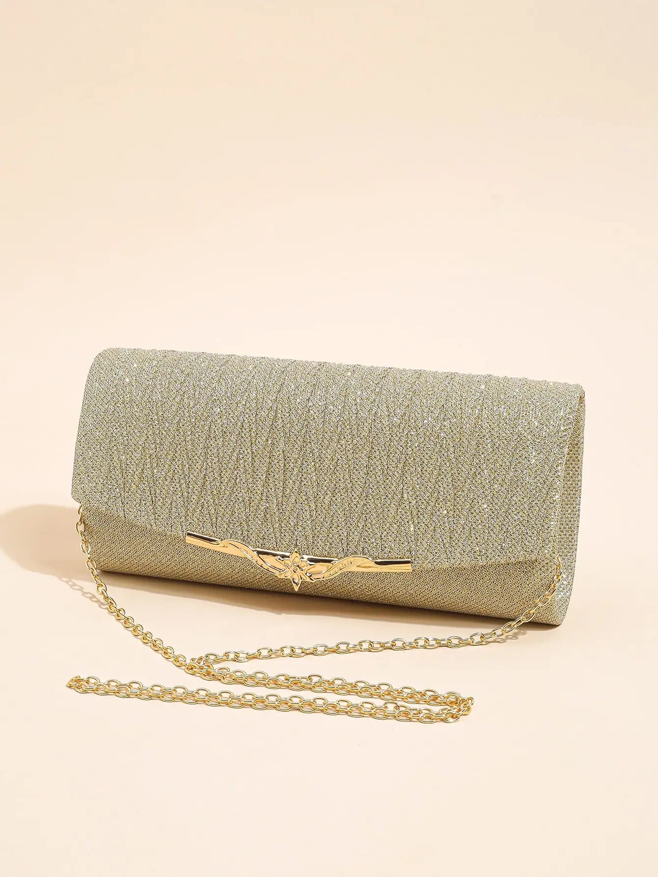 Glitter Envelope Evening Bag Detachable Chain Clutch Bag