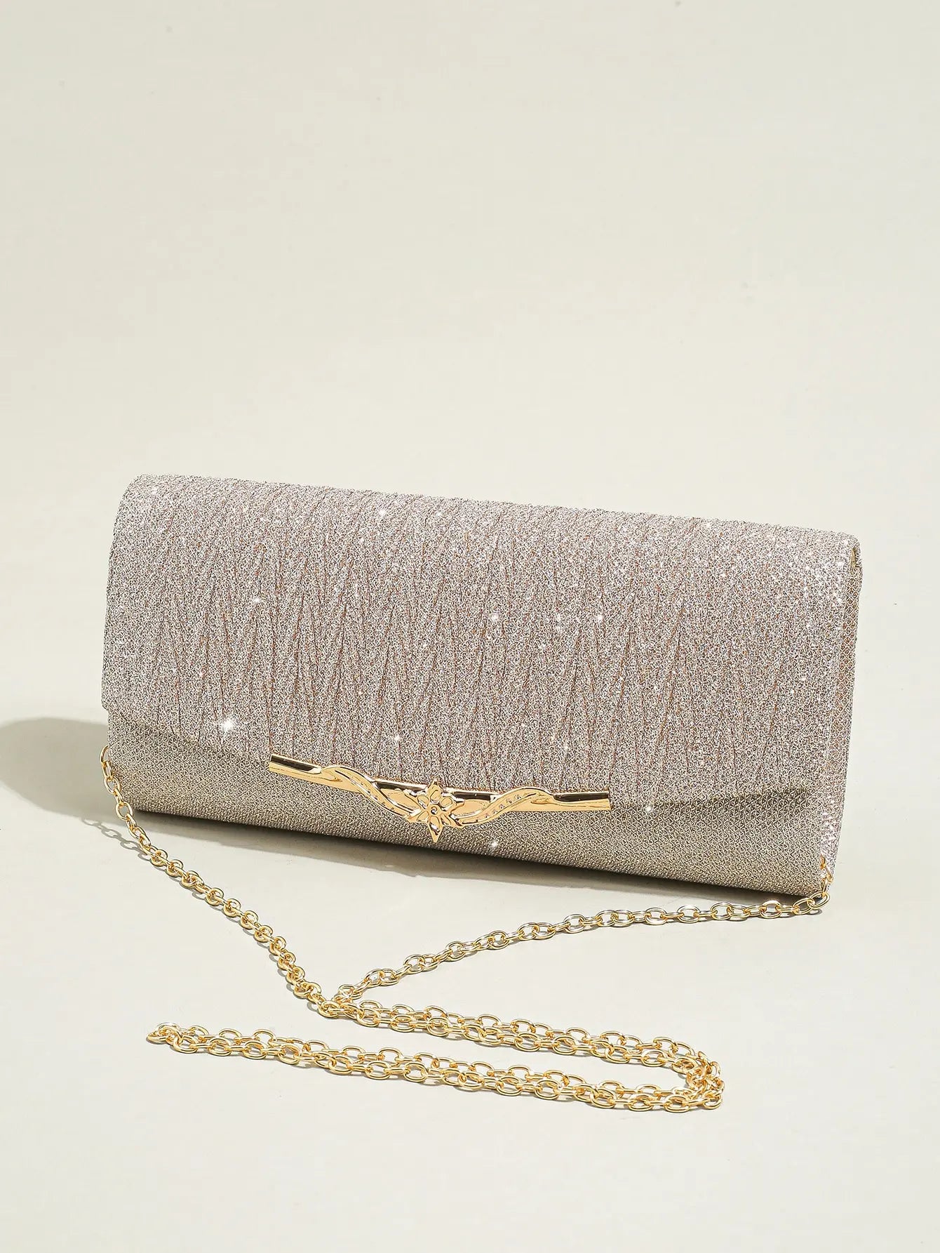 Glitter Envelope Evening Bag Detachable Chain Clutch Bag