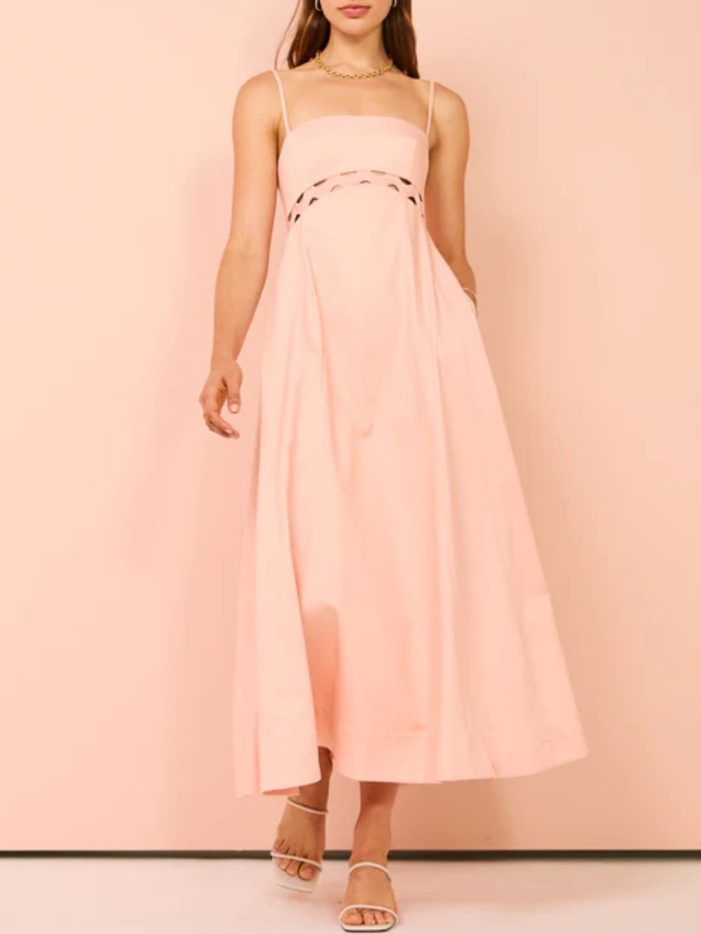 Midi Dress In Cloud Pink - Fashionpara