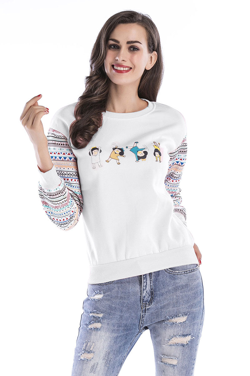 Color Block Printed Sweatshirt - Mislish