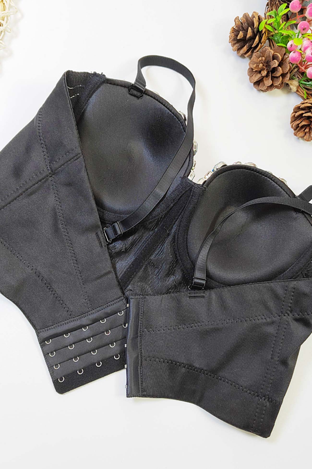 Colorful Rhinestone Corset Cami Top - Fashionpara