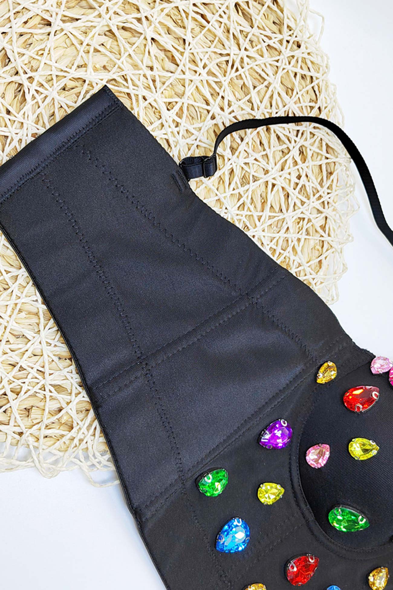 Colorful Rhinestone Corset Cami Top - Fashionpara