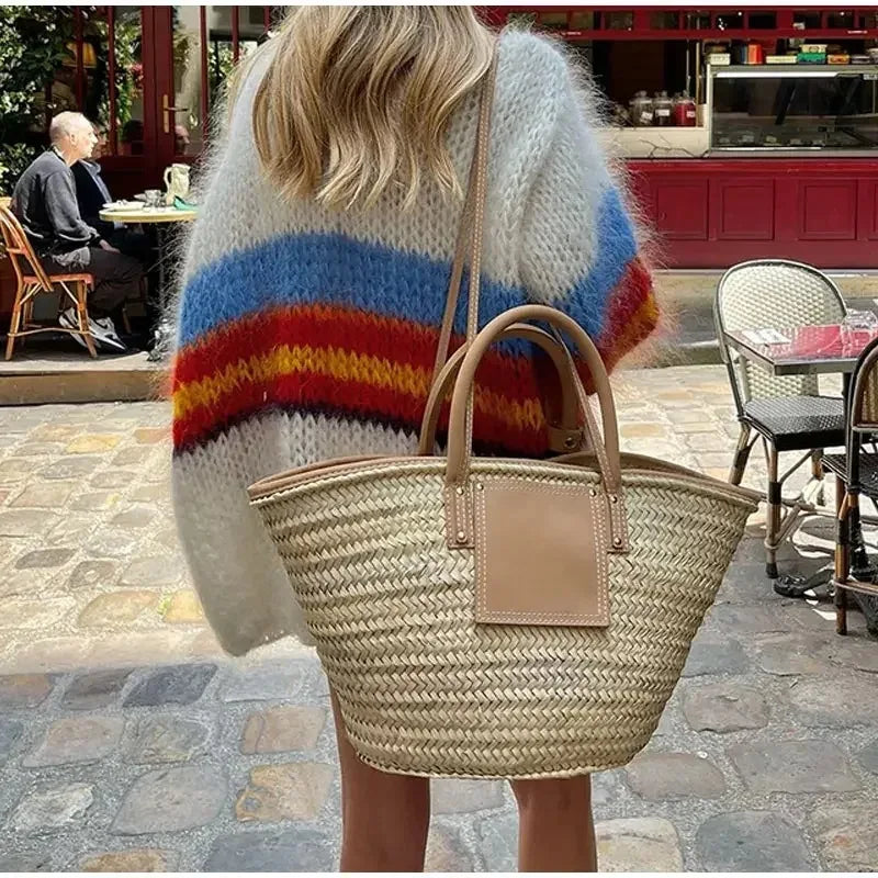 Y2K Open Front Loose Stripe Cardigan