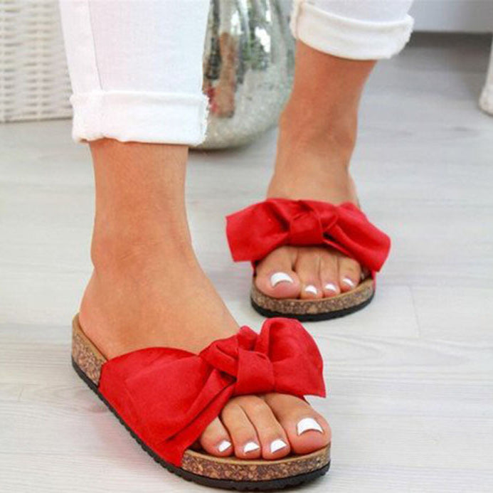 Comfort Flats Bowknot Decor Slippers - Mislish