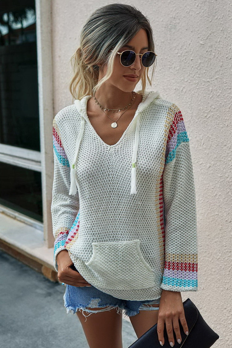 Hooded Long-sleeved Pullover
