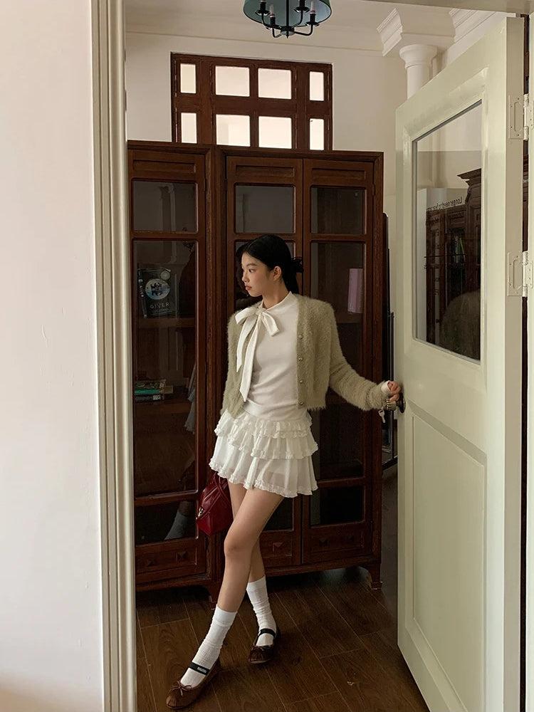 Coquette Bow Neck Blouse - Fashionpara