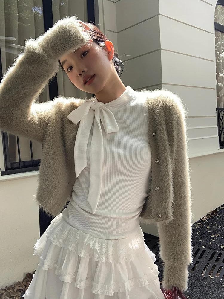 Coquette Bow Neck Blouse - Fashionpara