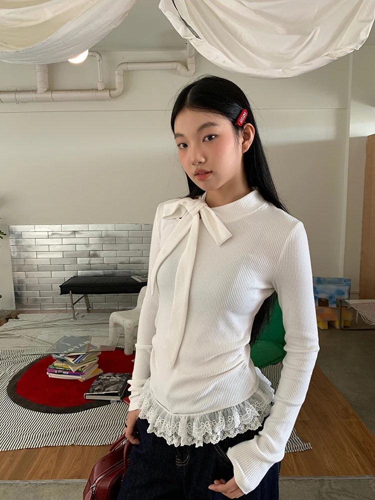 Coquette Bow Neck Blouse - Fashionpara