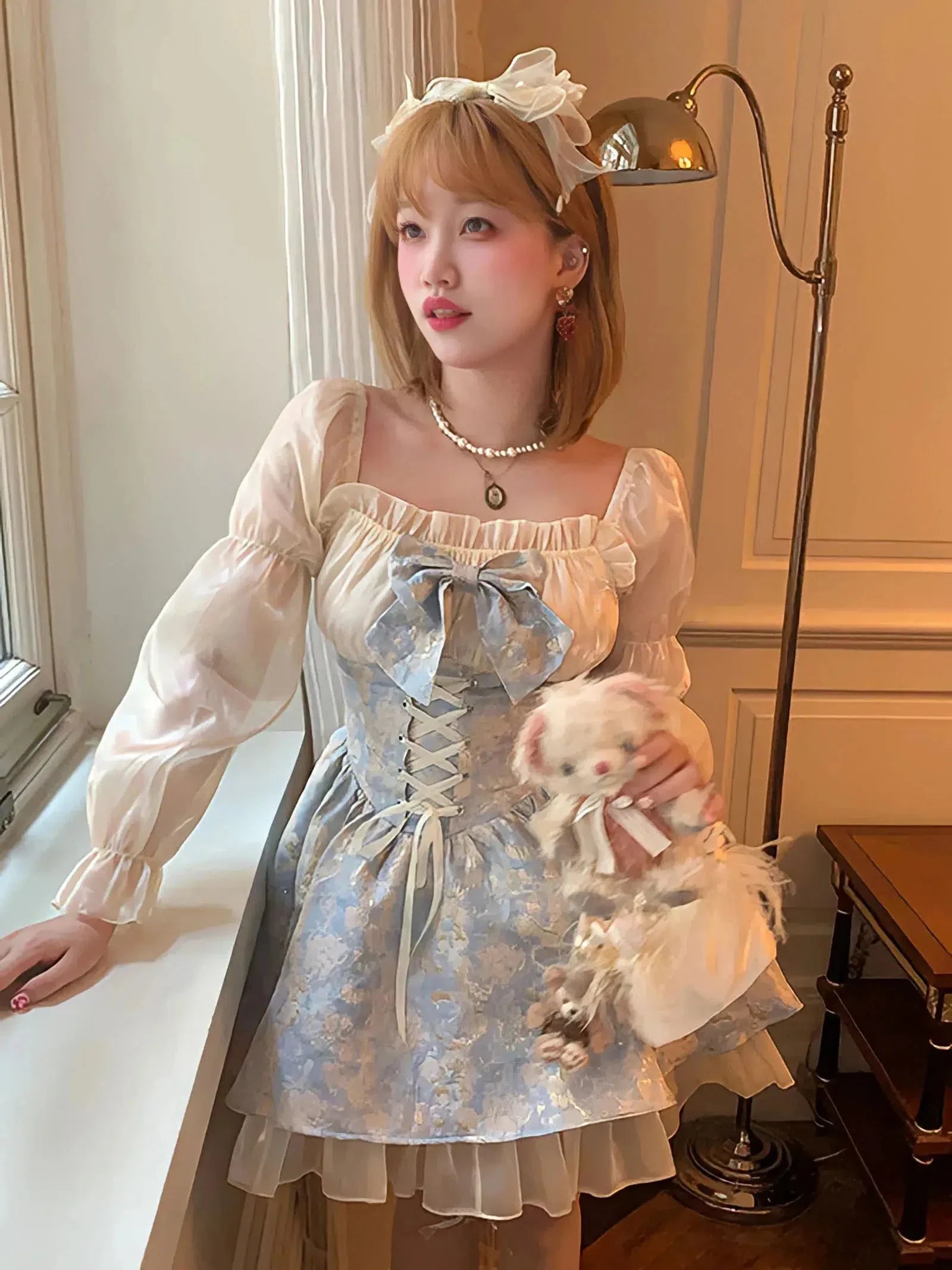 Coquette Bow Princess Mini Dress - Fashionpara