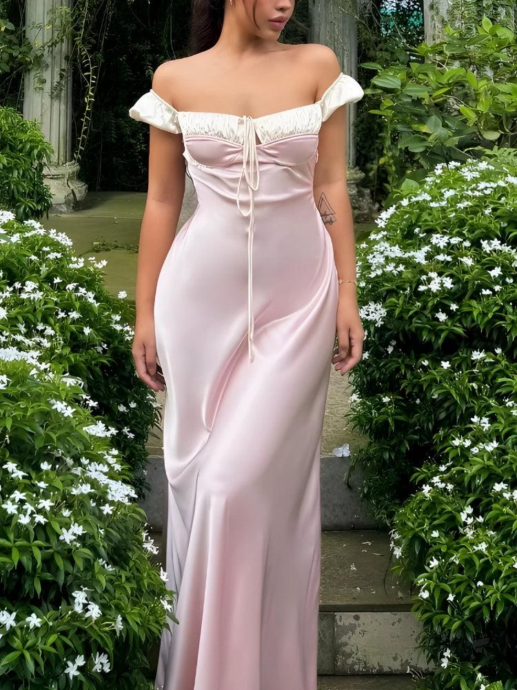 Coquette Princess Satin Maxi Dress - View 2