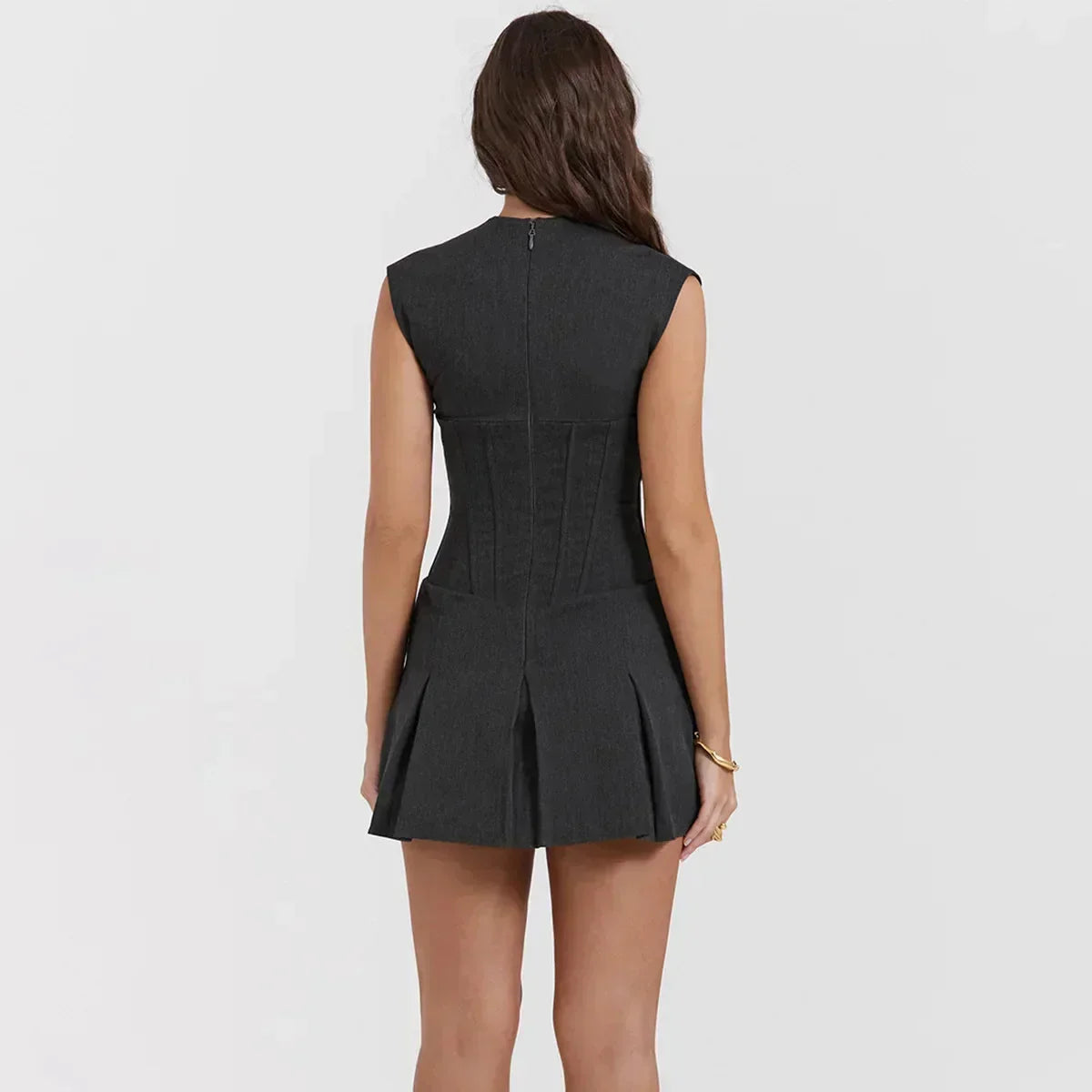 Mini Dress in Dark Gray - View 3